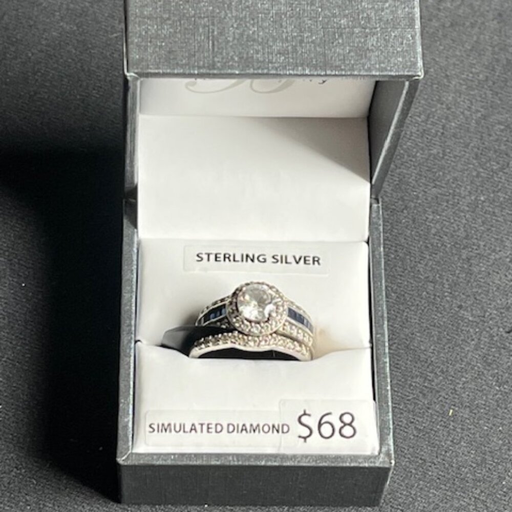 Brilliance Fine Jewelry Bridal Set Sterling Silver Simulated Diamond